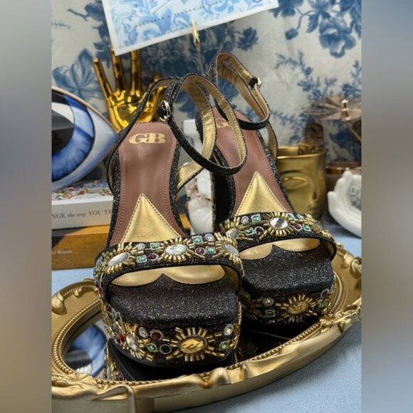 🆕 GB GIANNI BINI 🧿 NWOB Enchant-Ment Bead Embellished Platform Sandals, Sz 7.5 - Picture 14 of 16